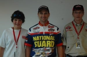 Junior Anglers with National Guard Pro Team Member Jonathan Newton