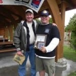 SPC David Amore, hometown – Newark, OH, with Region 8 boat captain Tom Cirilli joyfully receives the Big Fish Award